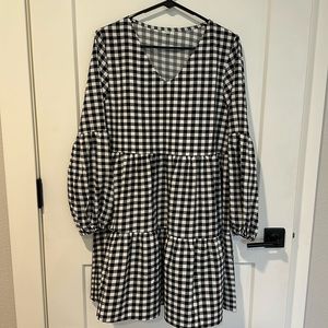 Amazon Black and White Checkered Dress